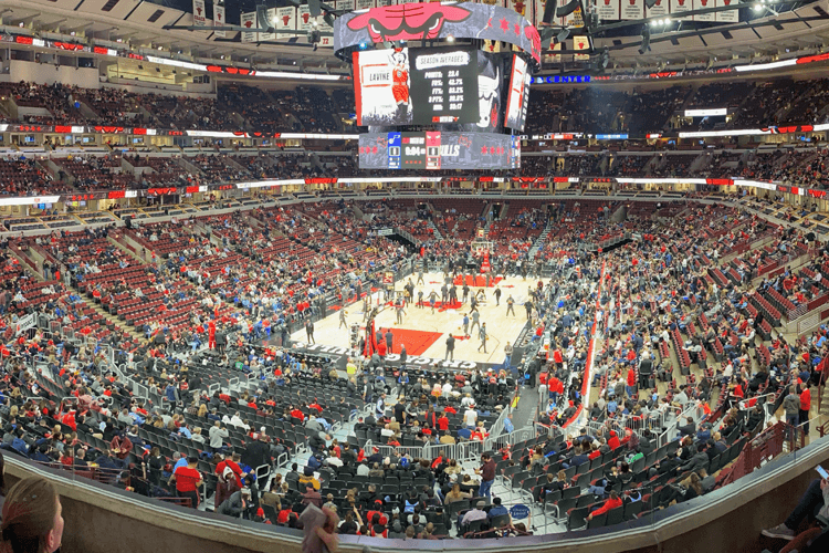 aerial view of united center