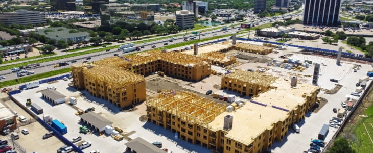 an arial view of a large construction site
